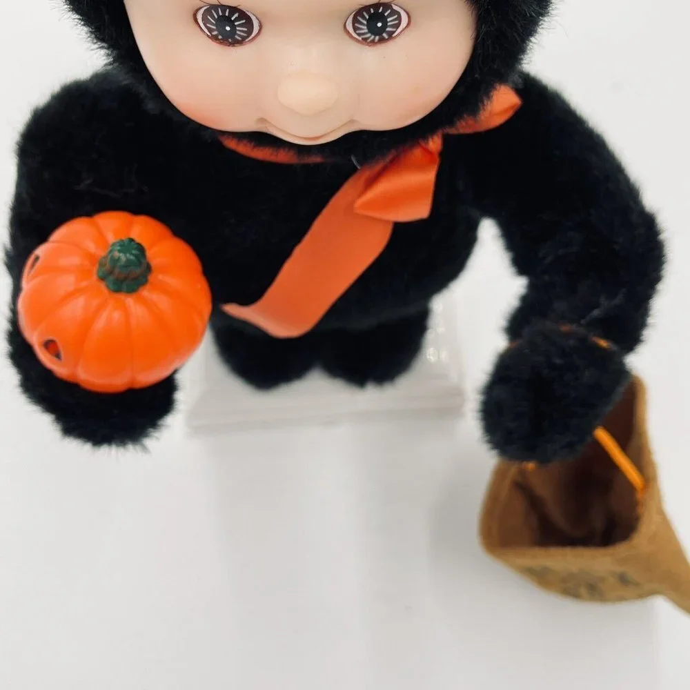 Vintage Animated Halloween Kid In Skunk Costume Motionettes Works Motion-ette - Picture 9 of 10